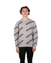 Grey & Black Jacquard logo sweater