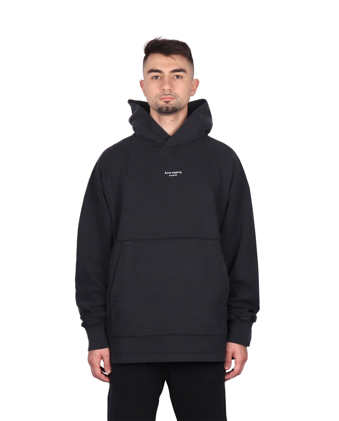 Black Reverse Logo Hoodie