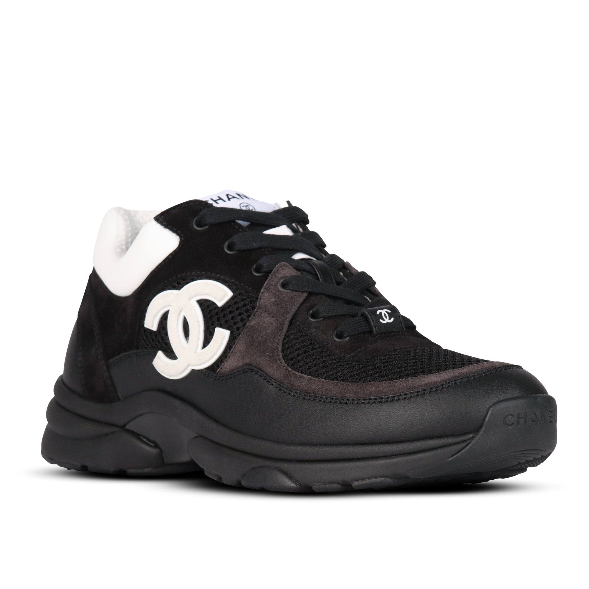 Chanel mens trainers black and white Clearance