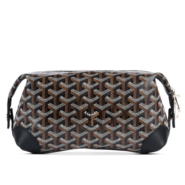black goyard boeing 25 leather toiletry pouch bag  front 