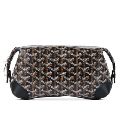 black goyard boeing 25 leather toiletry pouch bag  front