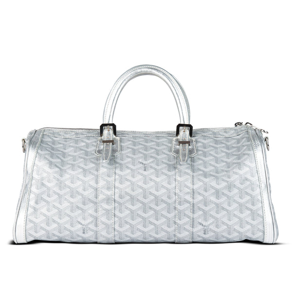 Croisiere 35 Top Handle Bag in Coated Canvas, Silver Hardware