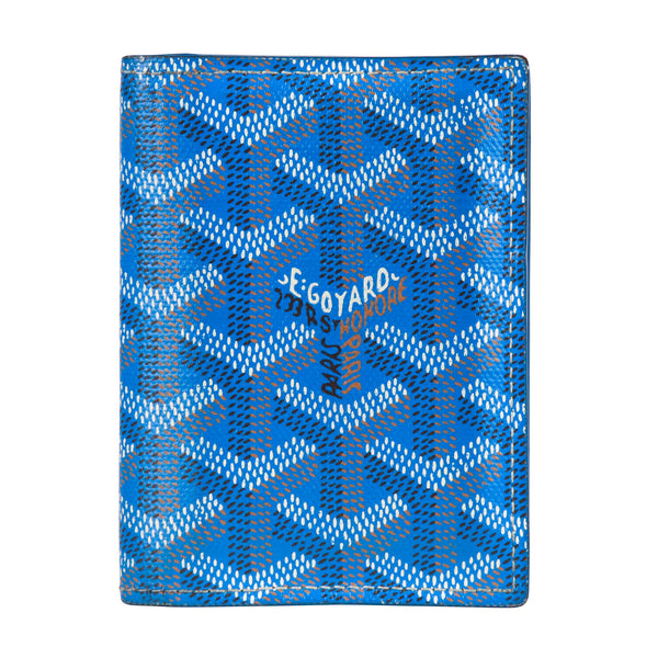 sky blue goyard saint marc leather card holder wallet front