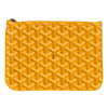 goyard yellow goyardine canvas leather pm senat pouch clutch front