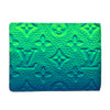 louis vuitton blue green monogram taurillon leather slender wallet back