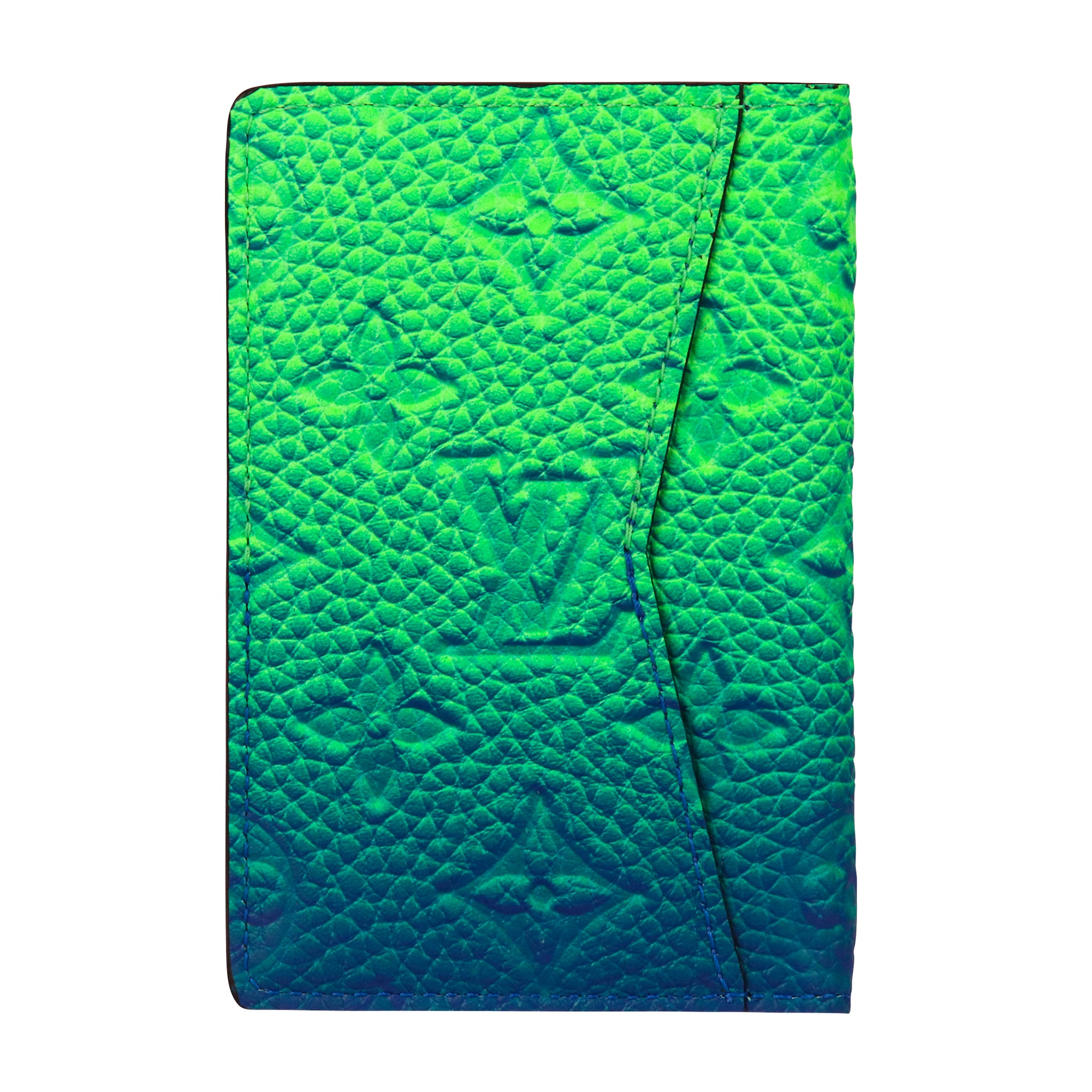 Passport cover leather card wallet Louis Vuitton Green in Leather