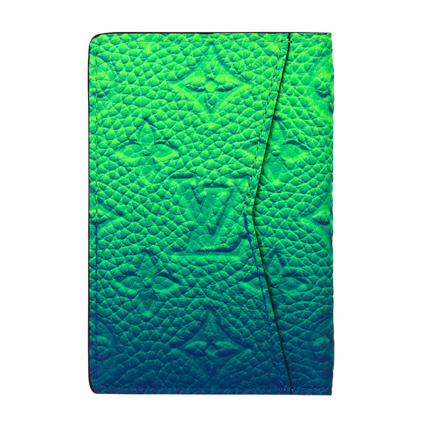 Picture of green and blue Louis Vuitton Taurillon leather illusion pocket organizer wallet