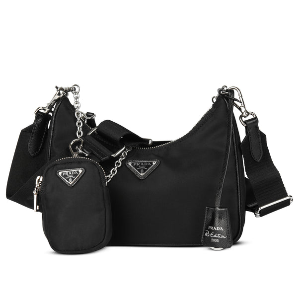 Re Edition 2005 Re Nylon Shoulder Bag in Black - Prada